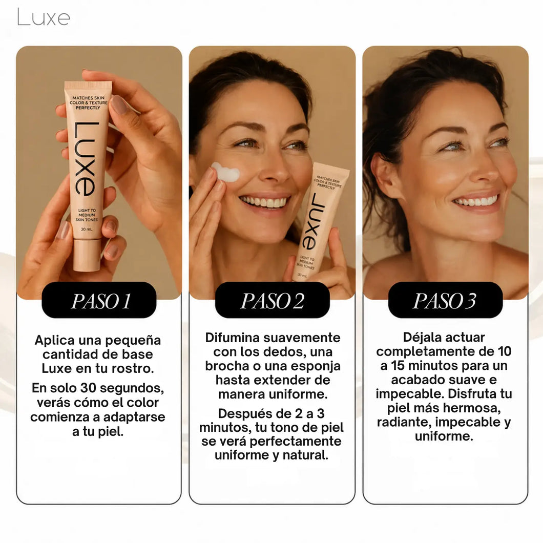 Luxe Piel™ | Base que se Adapta a Tu Tono Exacto en 3 Segundos