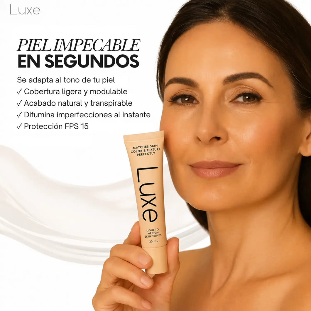 Luxe Piel™ | Base que se Adapta a Tu Tono Exacto en 3 Segundos